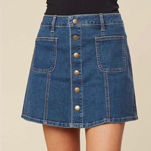 Altar'd State | Snap Button Denim Skirt